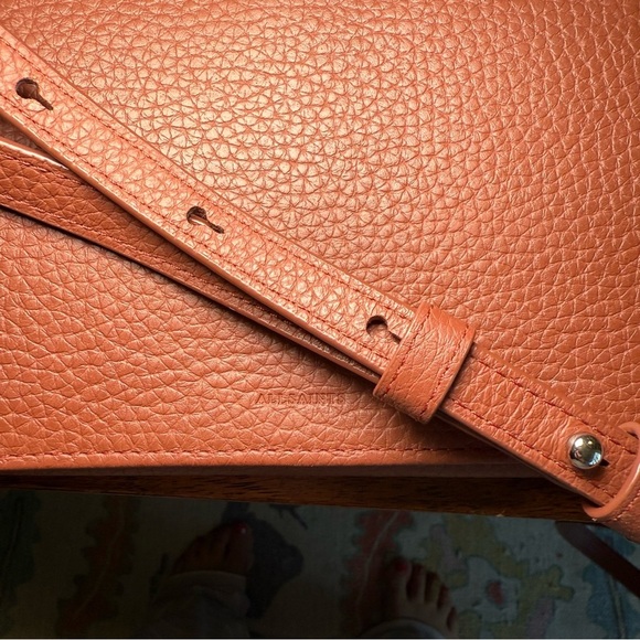Allsaints Authentic Pebbled Leather Fetch Crossbody Purse - Picture 13 of 13